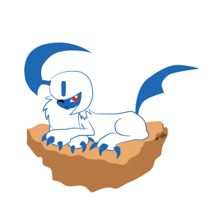 Absol on a Floating Rock